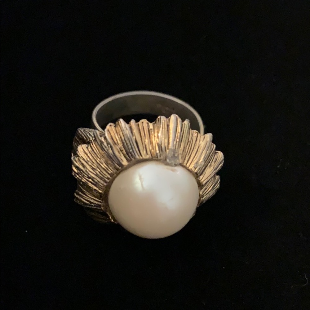 Vintage Uncas adjustable pearl ring